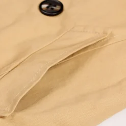 Kids Boys Trench Coat Outwear Long Sleeve Windproof Plain Winter Basic Daily Coat 4-13 Years Black Khaki Red