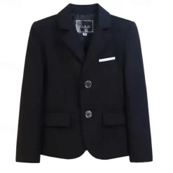 Kids Boys Valentines Blazer Outerwear Plaid Long Sleeve Pocket Coat Formal Fashion Cool 19176 Black 19176 Navy Blue 21202 Black Spring Fall 4-12 Years