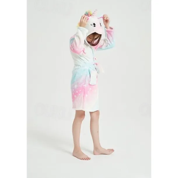 Kid's Color Block Kigurumi Pajamas Bathrobe Unicorn Flying Horse Onesie Pajamas Kigurumi Pajamas Funny Costume For Boys and Girls Christmas Halloween Carnival Cartoon