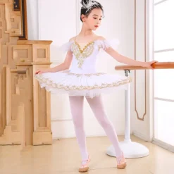 Kids' Dancewear Ballet Dress Pearls Crystals / Rhinestones Sequins Girls' Training Performance Sleeveless Spandex Organza