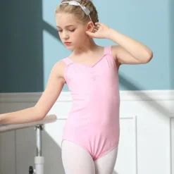 Kids' Dancewear Ballet Leotard / Onesie Pure Color Splicing Girls' Training Performance Sleeveless High Cotton Blend