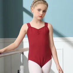 Kids' Dancewear Ballet Leotard / Onesie Pure Color Splicing Girls' Training Performance Sleeveless High Cotton Blend