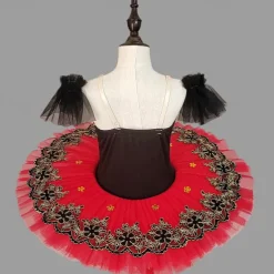 Kids' Dancewear Ballet Tutu Dress Dress Rhinestone Lace Embroidery Girls' Performance Training Short Sleeve High Mesh Spandex