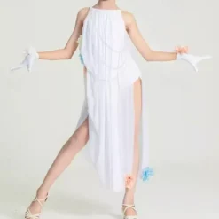 Kids' Dancewear Dress Pure Color Girls' Performance Daily Wear Sleeveless Spandex