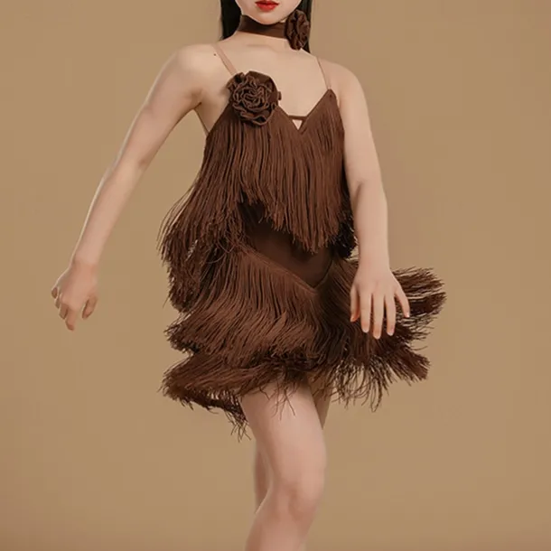 Kids' Dancewear Dress Tassel Girls' Performance Daily Wear Sleeveless Lycra