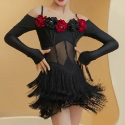 Kids' Dancewear Dress Tassel Girls' Performance Daily Wear Long Sleeve Lycra