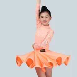 Kids' Dancewear Skirts Lace Performance Long Sleeve Natural Nylon