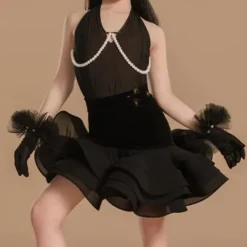 Kids' Dancewear Skirts Pearls Girls' Performance Daily Wear Sleeveless High Mesh Organza