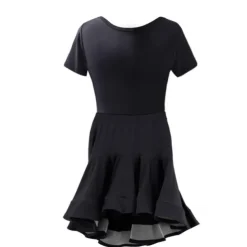 Kids' Dancewear Skirts Pleats Splicing Girls' Performance Training Short Sleeve High Nylon