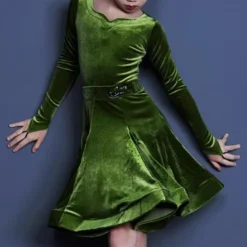Kids' Dancewear Skirts Pure Color Girls' Performance Daily Wear Long Sleeve High Velvet