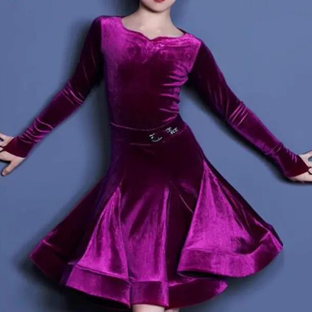 Kids' Dancewear Skirts Pure Color Girls' Performance Daily Wear Long Sleeve High Velvet