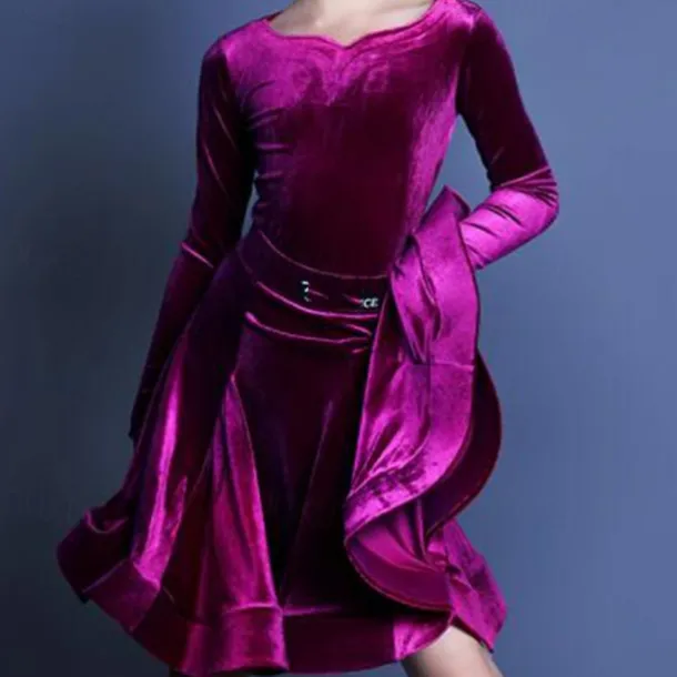Kids' Dancewear Skirts Pure Color Girls' Performance Daily Wear Long Sleeve High Velvet