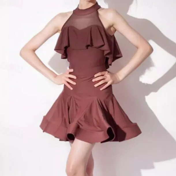 Kids' Dancewear Skirts Splicing Girls' Performance Daily Wear Sleeveless Natural Chinlon