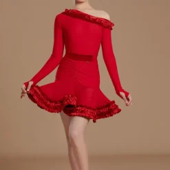 Kids' Dancewear Skirts Splicing Girls' Performance Daily Wear Long Sleeve High Lycra