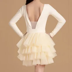 Kids' Dancewear Skirts Splicing Girls' Performance Daily Wear Long Sleeve High Crystal Cotton Lycra