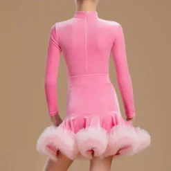 Kids' Dancewear Skirts Splicing Girls' Performance Daily Wear Long Sleeve High Velvet