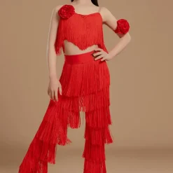 Kids' Dancewear Top Tassel Girls' Performance Daily Wear Sleeveless High Lycra