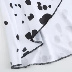 Kids Girls' 101 Dalmatians Cruella De Vil Dress Sets 2pcs Polka Dot Performance Halloween Black Asymmetrical Sleeveless Costume Dresses 3-12 Years