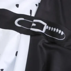 Kids Girls' 101 Dalmatians Cruella De Vil Dress Sets 2pcs Polka Dot Performance Halloween Black Asymmetrical Sleeveless Costume Dresses 3-12 Years