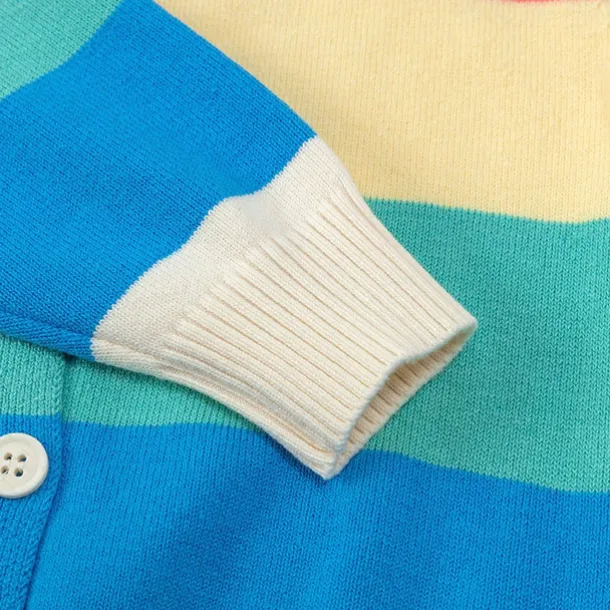 Kids Girls' Back to School Cardigan Rainbow School Long Sleeve Buttons Daily 4 years+ Fall Multicolor