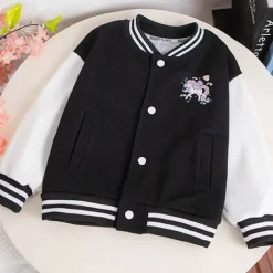 Kids Girls' Baseball Jacket Unicorn Active Button School Coat Outerwear 3-12 Years Fall Black Pink Blue