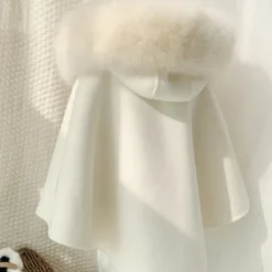 Kids Girls' Cape Solid Color Active Outdoor Cotton Coat Outerwear 2-13 Years Fall Peach Red Camel