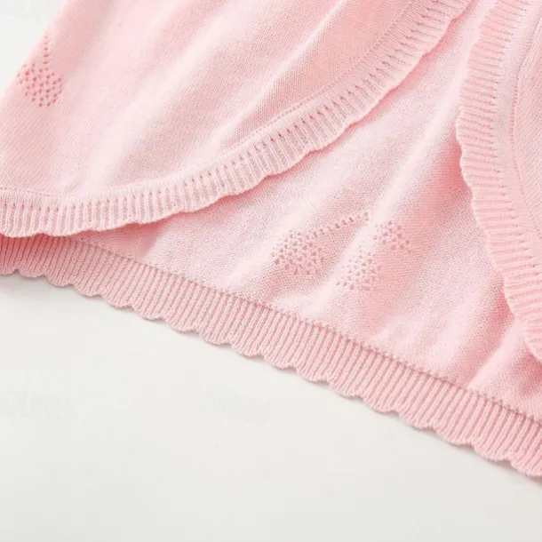 Kids Girls' Cardigan Solid Color School Long Sleeve Daily 4 years+ Fall White Yellow Pink