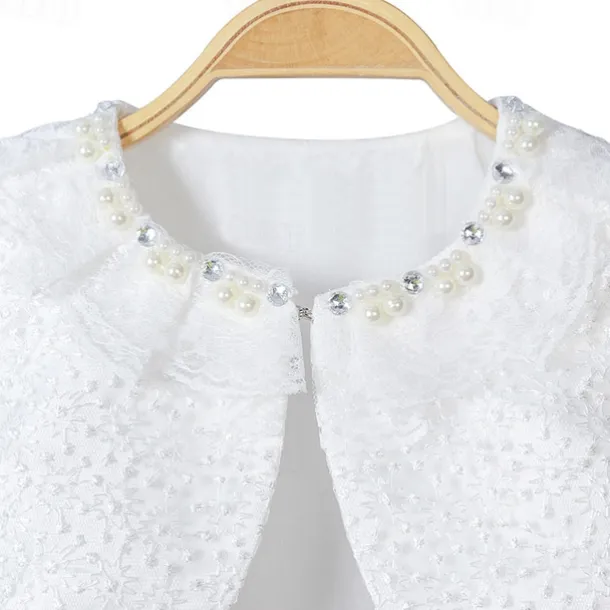 Kids Girls' Cardigans Solid Color Fashion Rivet Performance First Communion Dress For Girls Outerwear 3-13 Years Summer White