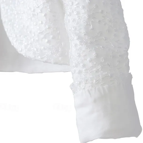 Kids Girls' Cardigans Solid Color Fashion Rivet Performance First Communion Dress For Girls Outerwear 3-13 Years Summer White