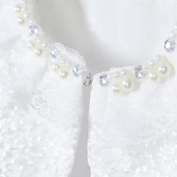 Kids Girls' Cardigans Solid Color Fashion Rivet Performance First Communion Dress For Girls Outerwear 3-13 Years Summer White