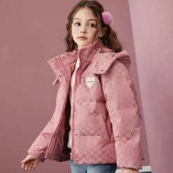 Kids Girls' Coat Graphic Streetwear Patchwork Vacation Coat Outerwear 4-12 Years Fall Pink