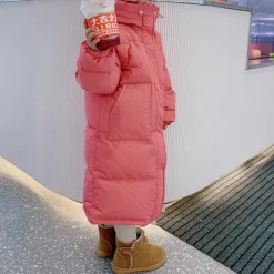 Kids Girls' Coat Plain Streetwear Pocket Vacation Cotton Coat Outerwear 4-12 Years Fall Black Pink