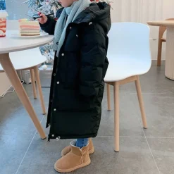 Kids Girls' Coat Plain Streetwear Pocket Vacation Cotton Coat Outerwear 4-12 Years Fall Black Pink