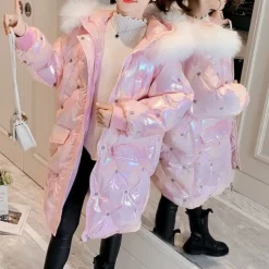 Kids Girls' Down Coat Graphic Active Outdoor Coat Outerwear 4-12 Years Winter Purple Pink White