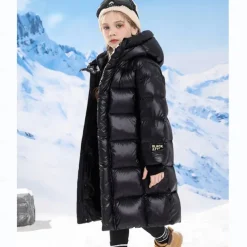 Kids Girls' Down Coat Kids Puffer Jacket Active Zipper School Coat Outerwear 4-13 Years Spring Black