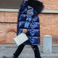 Kids Girls' Down Coat Kids Puffer Jacket Cool Outdoor Coat Outerwear 3-12 Years Fall Black Blue