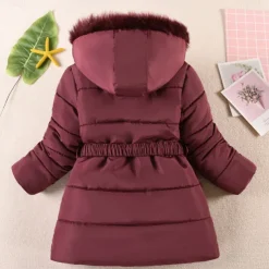 Kids Girls' Down Coat Kids Puffer Jacket Active Pocket School Coat Outerwear 4-12 Years Winter Deep red Black Navy Blue