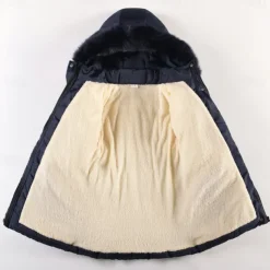 Kids Girls' Down Coat Kids Puffer Jacket Active Pocket School Coat Outerwear 4-12 Years Winter Deep red Black Navy Blue