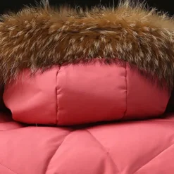 Kids Girls' Down Coat Long Sleeve Pink Red Black Solid Color Fall Winter Adorable School 4-12 Years