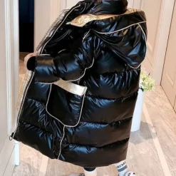 Kids Girls' Down Coat Solid Color Fashion Outdoor Cotton Coat Outerwear 4-13 Years Fall Champagne