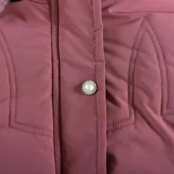 Kids Girls' Down Coat Solid Color Active Zipper School Coat Outerwear 3-10 Years Spring Button pearl black Button Pearl Rouge Color Button Pearl Burgundy