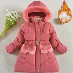 Kids Girls' Down Coat Solid Color Active Zipper School Coat Outerwear 3-10 Years Spring Button pearl black Button Pearl Rouge Color Button Pearl Burgundy