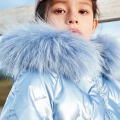 Kids Girls' Down Coat Solid Color Active Outdoor Cotton Coat Outerwear 4-12 Years Fall Black Golden Sky Blue