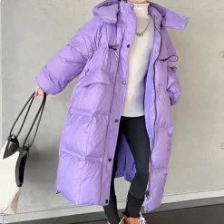 Kids Girls' Down Coat Solid Color Fashion Pocket School Coat Outerwear 4-12 Years Fall Black Purple