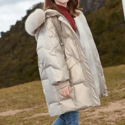 Kids Girls' Down Coat Solid Color Fashion Pocket School Coat Outerwear 4-12 Years Fall Champagne Pink Purple