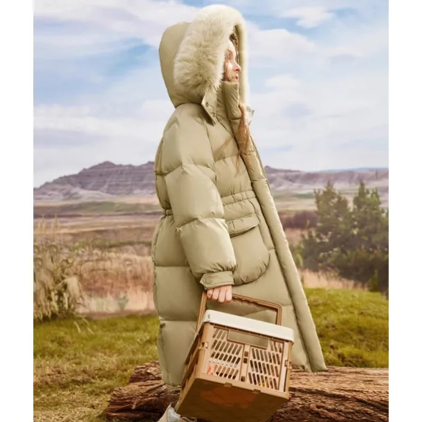 Kids Girls' Down Coat Solid Color Fashion Pocket School Coat Outerwear 4-12 Years Fall Black Army Green