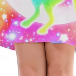 Kids Girls' Dress Graphic Unicorn Gradient Sleeveless Outdoor Casual Fashion Cute Daily Polyester Above Knee Casual Dress A Line Dress Tank Dress Summer Spring 3-12 Years Multicolor Black White