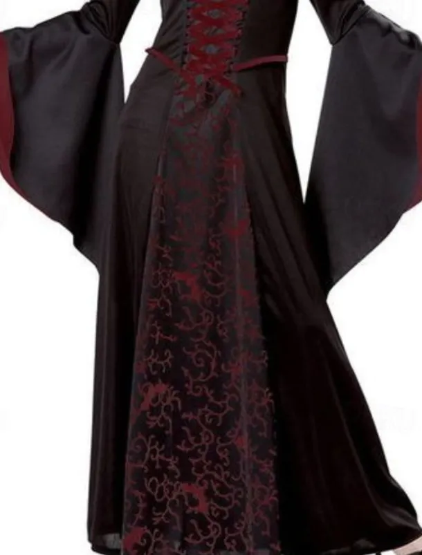 Kids Girls' Dress Graphic Witch costume kids Long Sleeve Party Halloween Print Basic Costume Cotton Asymmetrical A Line Dress Summer Spring Fall 4-12 Years White Wine