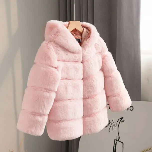 Kids Girls' Faux Fur Coat Solid Color Cute School Coat Outerwear 4 years+ Fall White Champagne Pink