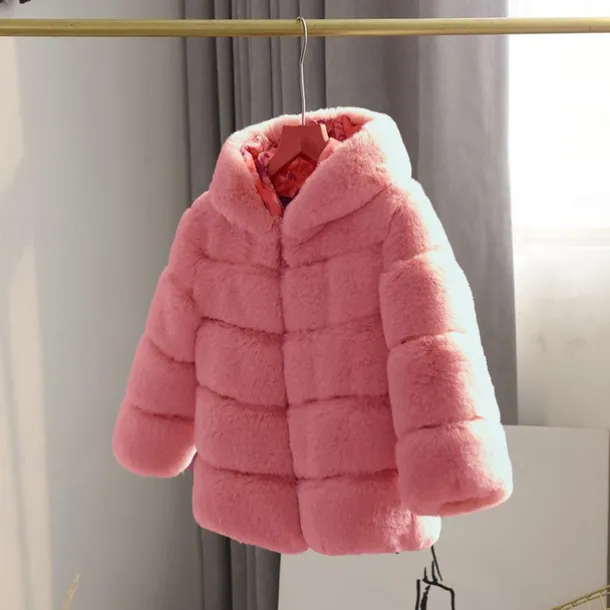 Kids Girls' Faux Fur Coat Solid Color Cute School Coat Outerwear 4 years+ Fall White Champagne Pink